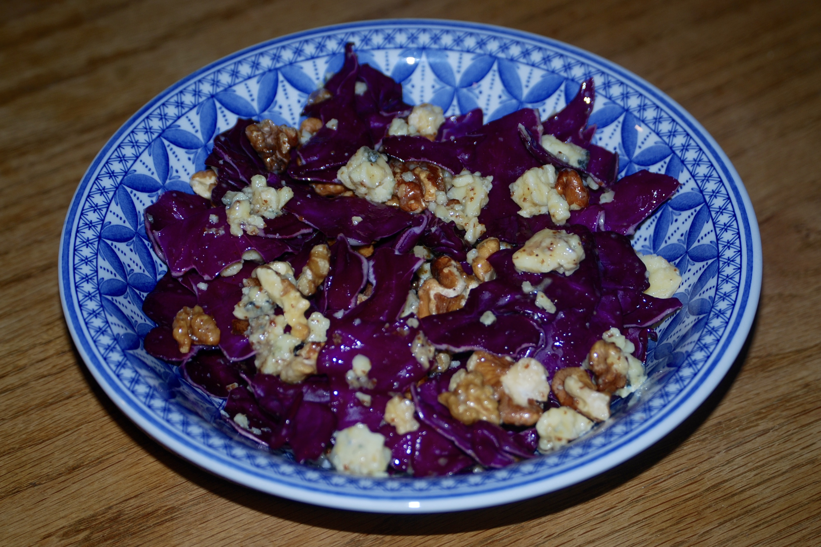Radicchio, Chestnut and Blue Cheese Salad with a Citrus, Grain Mustard