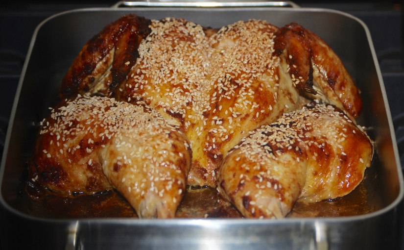 Spatchcock Chicken with Miso and Sesame&nbsp;Seeds