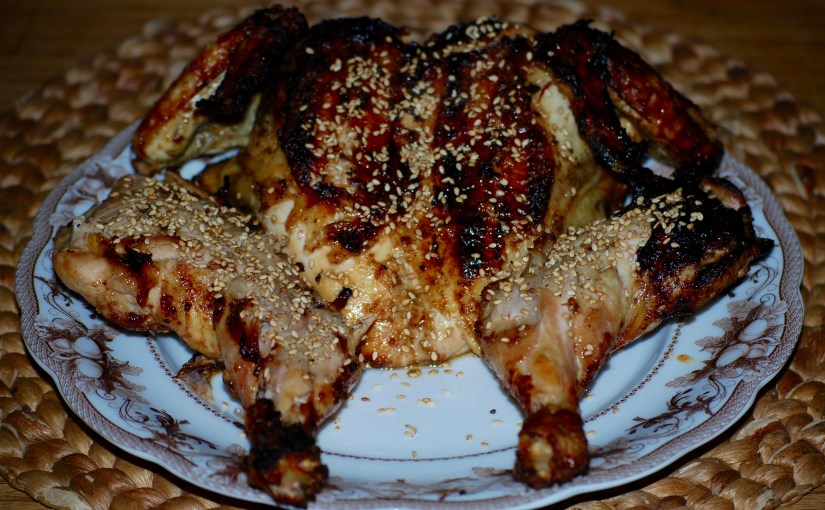Spatchcock Chicken with Miso and Sesame&nbsp;Seeds